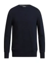 Alpha Studio Man Sweater Midnight Blue Size 46 Wool In Blue