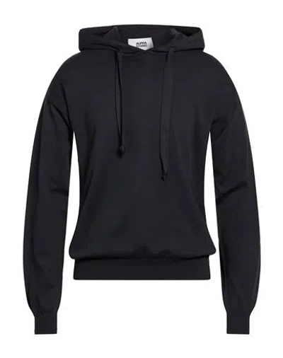 Alpha Studio Man Sweater Midnight Blue Size 44 Cotton In Black