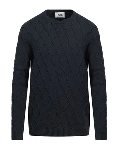 Alpha Studio Man Sweater Midnight Blue Size 44 Cotton, Polyamide