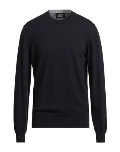 ALPHA STUDIO ALPHA STUDIO MAN SWEATER MIDNIGHT BLUE SIZE 44 GEELONG WOOL