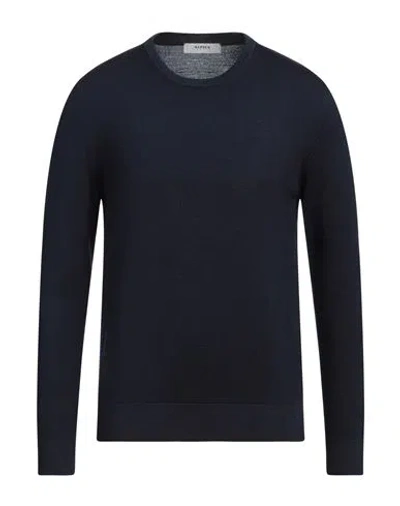 Alpha Studio Man Sweater Midnight Blue Size 44 Wool, Cashmere, Silk In Blue