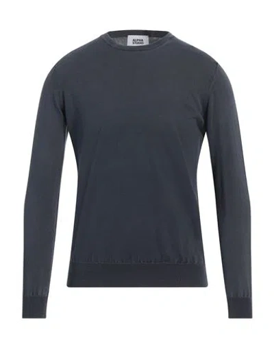 Alpha Studio Man Sweater Midnight Blue Size 46 Cotton
