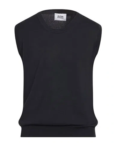 Alpha Studio Man Sweater Midnight Blue Size 46 Cotton