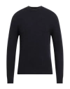 Alpha Studio Man Sweater Midnight Blue Size 46 Geelong Wool In Black