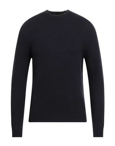 Alpha Studio Man Sweater Midnight Blue Size 46 Geelong Wool In Black