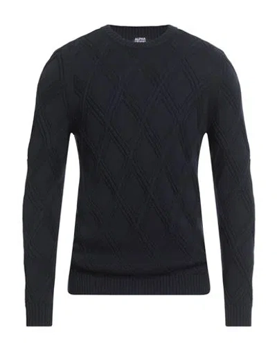 Alpha Studio Man Sweater Midnight Blue Size 46 Merino Wool