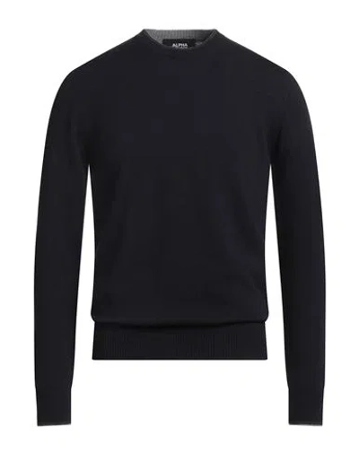 ALPHA STUDIO ALPHA STUDIO MAN SWEATER MIDNIGHT BLUE SIZE 46 WOOL