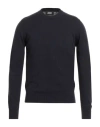 Alpha Studio Man Sweater Midnight Blue Size 44 Merino Wool In Black