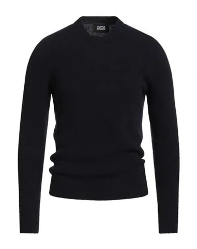 Alpha Studio Man Sweater Midnight Blue Size 46 Wool, Polyamide, Cashmere, Elastane