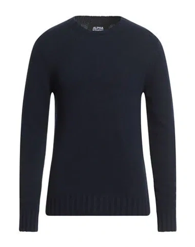 Alpha Studio Man Sweater Midnight Blue Size 46 Wool, Viscose, Polyamide, Cashmere