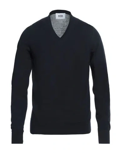 Alpha Studio Man Sweater Midnight Blue Size 48 Cotton