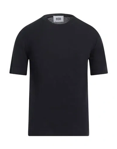 Alpha Studio Man Sweater Midnight Blue Size 44 Cotton, Polyester