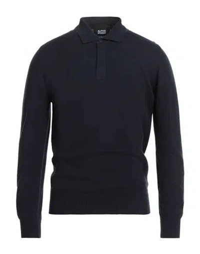 Alpha Studio Man Sweater Midnight Blue Size 48 Geelong Wool