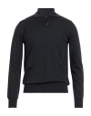 Alpha Studio Man Sweater Midnight Blue Size 50 Merino Wool In Black