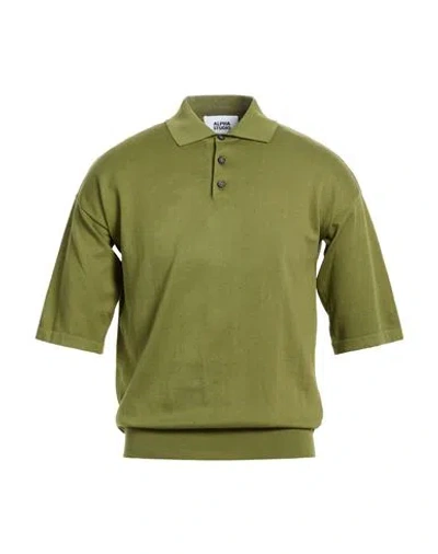 Alpha Studio Man Sweater Military Green Size 42 Cotton