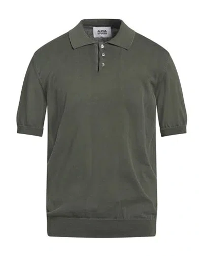 Alpha Studio Man Sweater Military Green Size 44 Cotton
