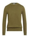 Alpha Studio Man Sweater Military Green Size 44 Wool In Green