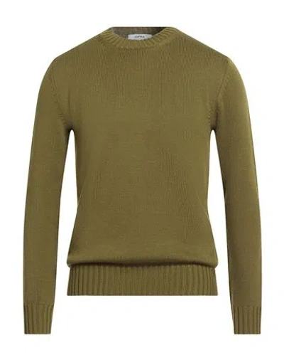 Alpha Studio Man Sweater Military Green Size 44 Wool