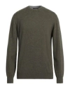 Alpha Studio Man Sweater Military Green Size 46 Wool