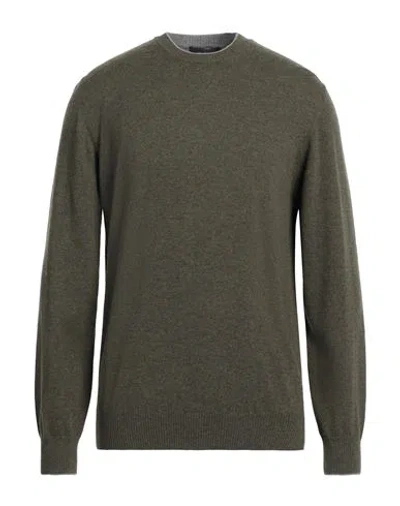 Alpha Studio Man Sweater Military Green Size 46 Wool