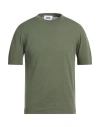 Alpha Studio Man Sweater Military Green Size 48 Cotton, Polyester