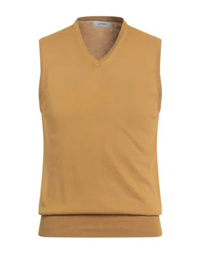 Alpha Studio Man Sweater Mustard Size 40 Cotton In Yellow