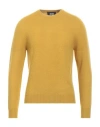 Alpha Studio Man Sweater Mustard Size 40 Geelong Wool In Yellow