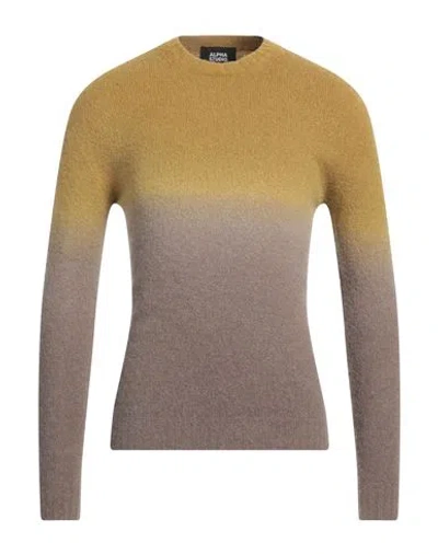 Alpha Studio Man Sweater Mustard Size 42 Alpaca Wool, Polyamide, Cotton, Modal, Elastane In Yellow