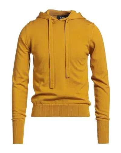 Alpha Studio Man Sweater Mustard Size 42 Merino Wool