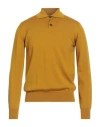 Alpha Studio Man Sweater Mustard Size 42 Merino Wool In Yellow