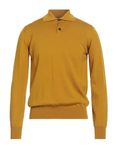 Alpha Studio Man Sweater Mustard Size 42 Merino Wool In Yellow
