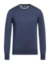 Alpha Studio Man Sweater Navy Blue Size 38 Merino Wool
