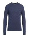 Alpha Studio Man Sweater Navy Blue Size 44 Merino Wool In Navy Blue