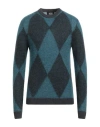 Alpha Studio Man Sweater Navy Size 48 Mohair Wool, Polyamide, Polyester, Acrylic, Alpaca Wool In Navy Blue