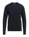 Alpha Studio Man Sweater Navy Size 40 Wool In Black
