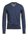 Alpha Studio Man Sweater Navy Size 42 Merino Wool In Black