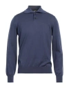Alpha Studio Man Sweater Navy Blue Size 42 Merino Wool