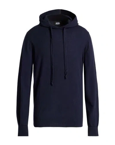 Alpha Studio Man Sweater Navy Size 42 Wool In Blue