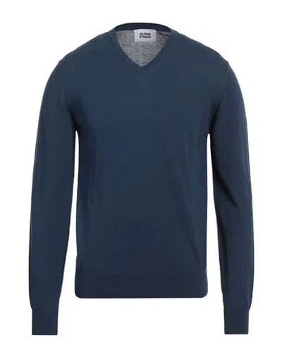 Alpha Studio Man Sweater Navy Size 44 Cotton