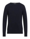 Alpha Studio Man Sweater Navy Size 44 Recycled Wool, Ecovero Viscose, Recycled Polyamide, Recycled C In Blue