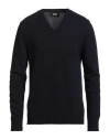 Alpha Studio Man Sweater Navy Size 44 Wool, Viscose, Polyamide, Cashmere In Blue