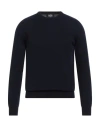 Alpha Studio Man Sweater Midnight Blue Size 44 Merino Wool In Black