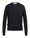 Alpha Studio Man Sweater Navy Size 50 Cotton In Black