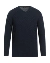 Alpha Studio Man Sweater Navy Size L Viscose, Nylon, Wool, Cashmere, Polyester In Navy Blue