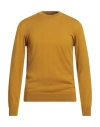 Alpha Studio Man Sweater Ocher Size 44 Merino Wool In Yellow