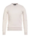 Alpha Studio Man Sweater Off White Size 38 Merino Wool