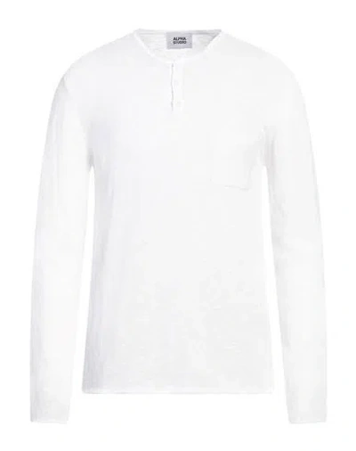 Alpha Studio Man Sweater Off White Size 40 Cotton