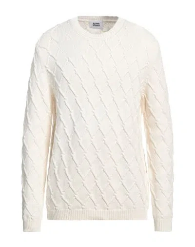 Alpha Studio Man Sweater Off White Size 42 Cotton, Polyamide