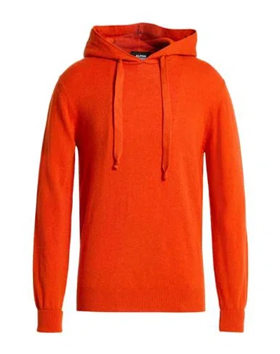 Alpha Studio Man Sweater Orange Size 42 Wool In Red