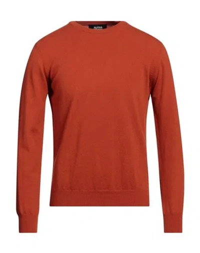 ALPHA STUDIO ALPHA STUDIO MAN SWEATER ORANGE SIZE 44 CASHMERE
